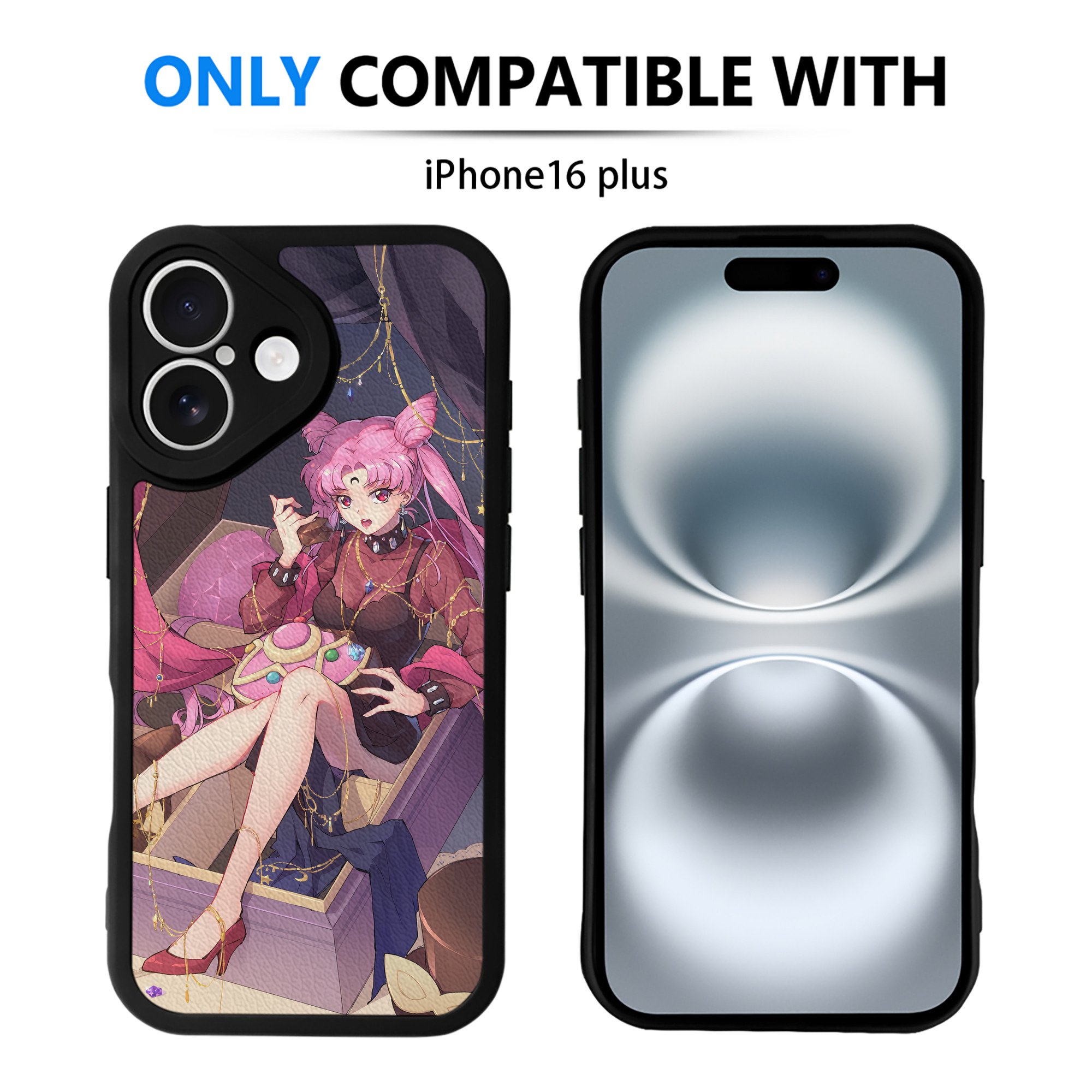 （画像用） 美少女戦士セーラームーン Sailor Moon 【iPhone 16シリーズ対応】シリコンスマホケース（レザー調） 材質：シリコン